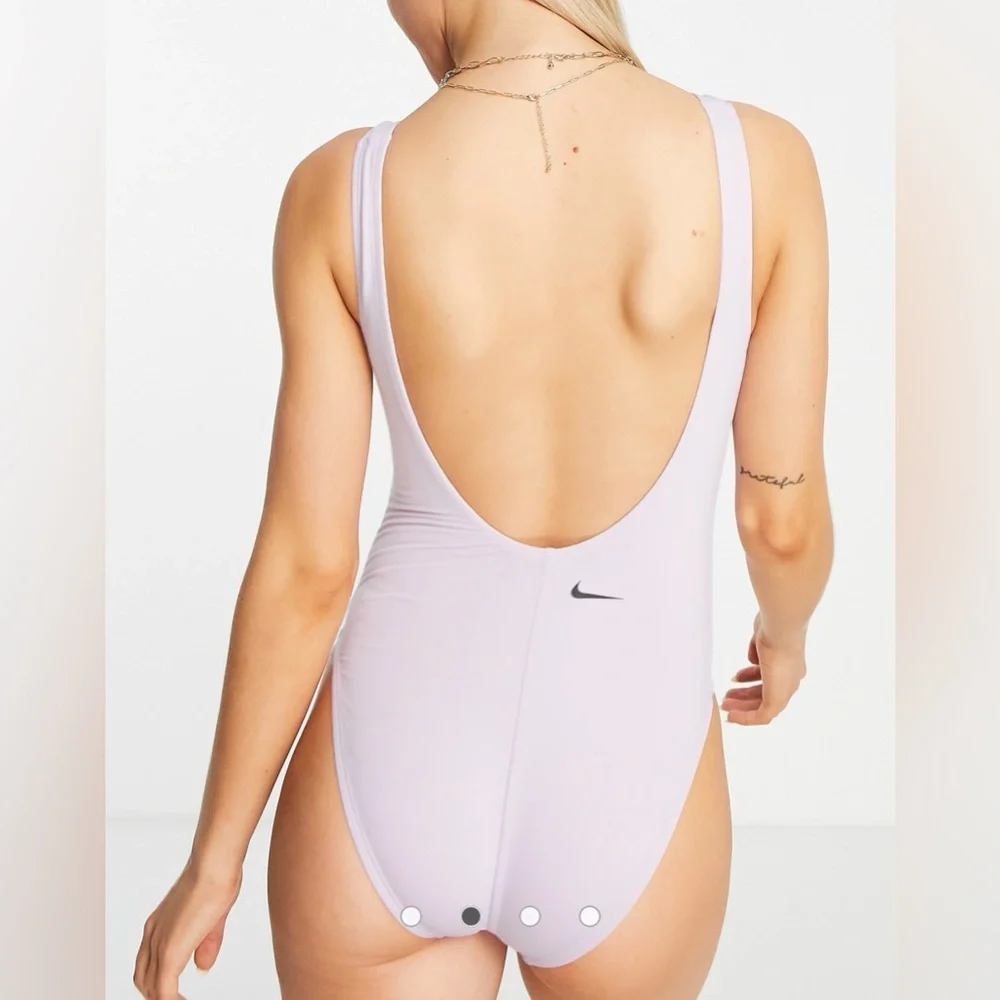 Nike Icon lilac logo One-Piece Swimsuit women’s large - Picture 4 of 11